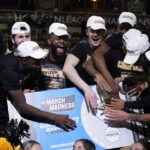 
			
				                                Northern Kentucky celebrates after defeating Cleveland State in an NCAA game for the Horizon League men’s tournament championship last week in Indianapolis.
                                 AP photo

			
		