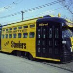 
			
				                                Pittsburgh streetcar 1713, painted up as ‘The Terrible Trolley,’ is seen honoring the 1970s champion Pittsburgh Steelers in this archival photo. The car has recently been acquired by the Pennsylvania Trolley Museum in Washington, Pa., and will be restored in this paint scheme.
                                 Courtesy Pennsylvania Trolley Museum

			
		
